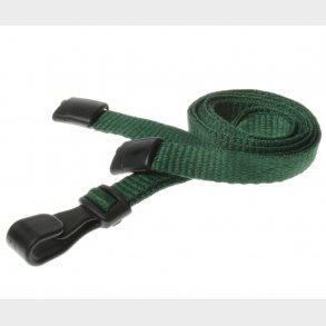 Halsrem (10 mm) med plastkrog / mrk grn