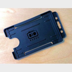 Lodret ben kortholder / sort (BioBadge)