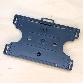 ben kortholder med drejelig plastclip / sort