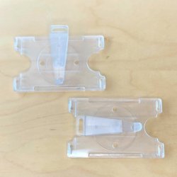 ben kortholder med drejelig plastclip / frosted