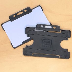 ben kortholder, kompakt / sort (BioBadge)