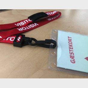 Halsrem VISITOR / rd rem med hvid tekst