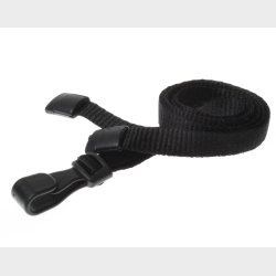Halsrem (10 mm) med plastkrog / sort