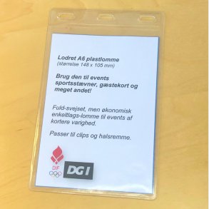 A6 lodret plastlomme i glasklar vinyl (105x148m)