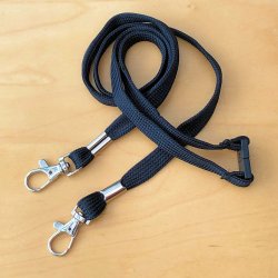 Halsrem med 2 kroge / sort