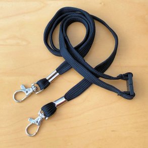 Halsrem med 2 kroge / sort